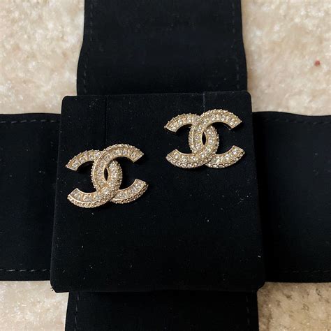 chanel earrings resin|mercari Chanel earrings.